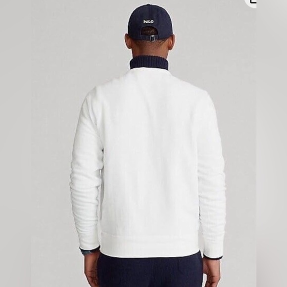 Polo Ralph Lauren White Blue Spellout Crewneck Pullover Sweatshirt New XLTall - Picture 6 of 9
